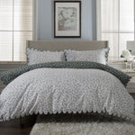 Ashling Garden Duvet Set With Leaf Printed Design | Super King | Green