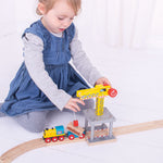 Yellow Crane Accessory for Wooden Train Sets