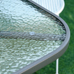 Aquatex Glass Garden Table Curved Frame With Parasol Hole