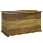 Storage Chest With Safety Hinged Lid, 102l Storage Box | Brown