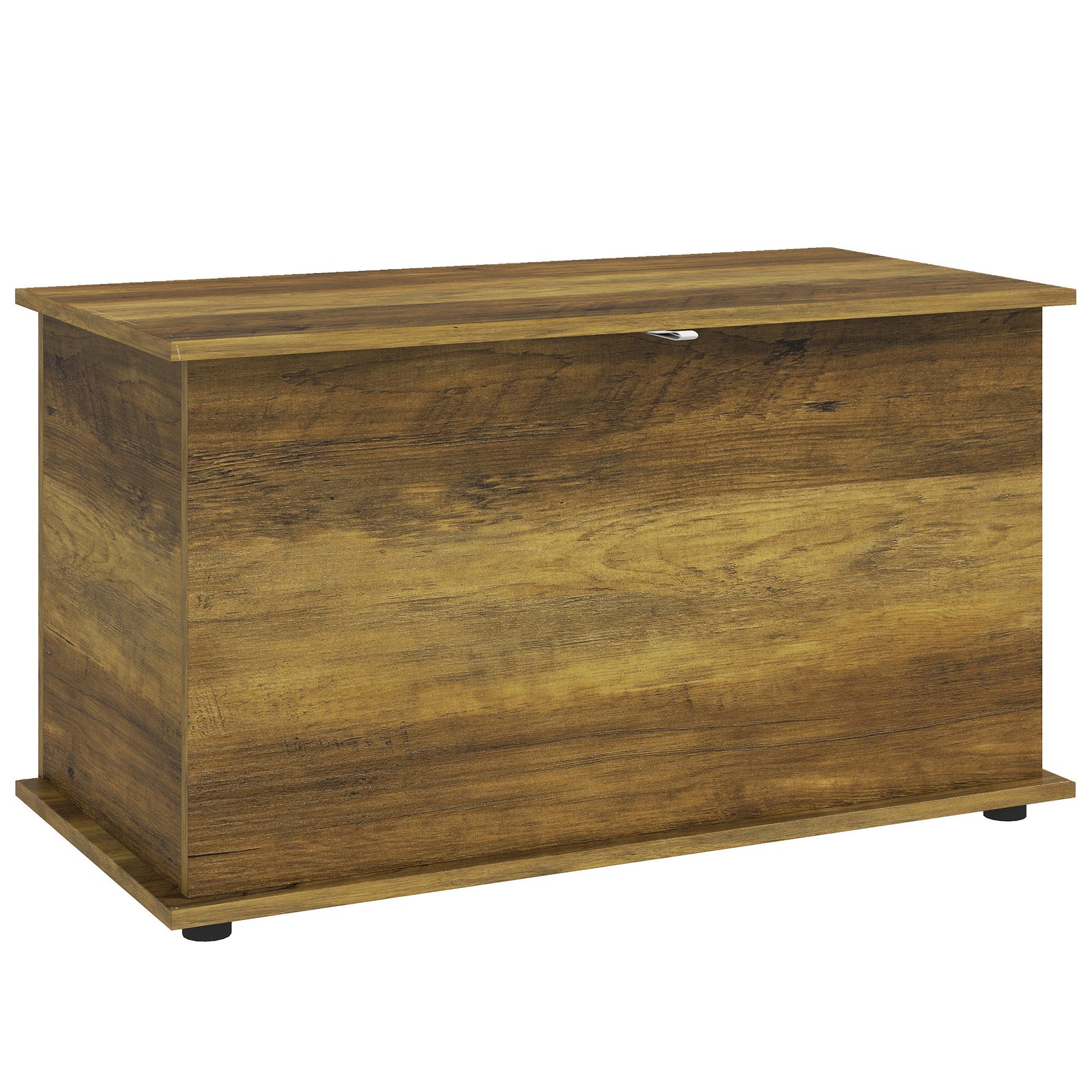 Storage Chest With Safety Hinged Lid, 102l Storage Box | Brown