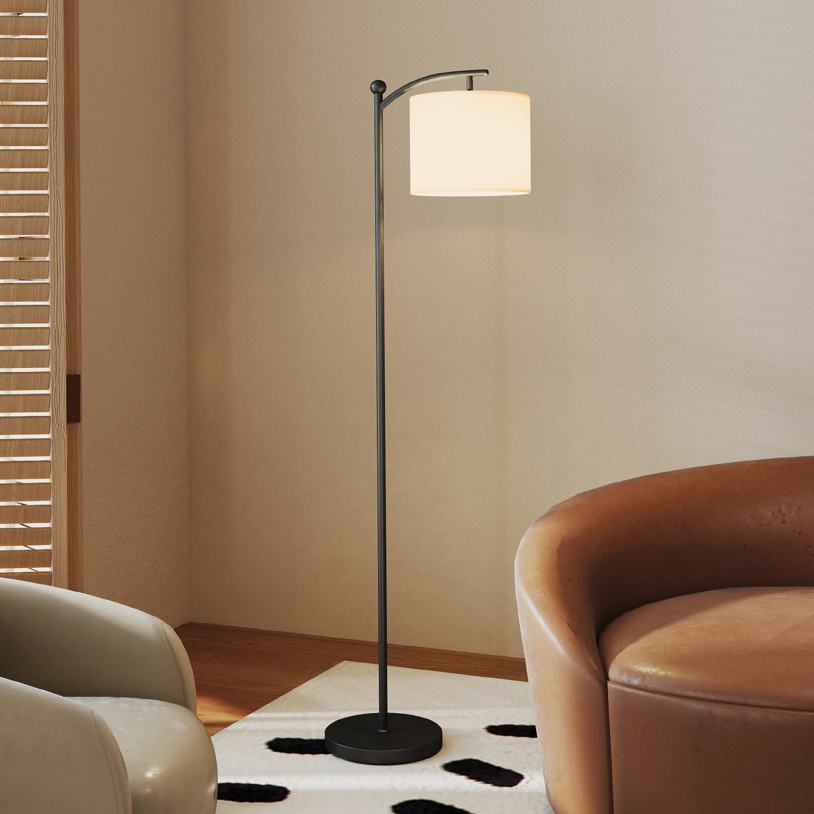 Led Floor Lamp With Dimmable Colours Temperature & Brightness | Black