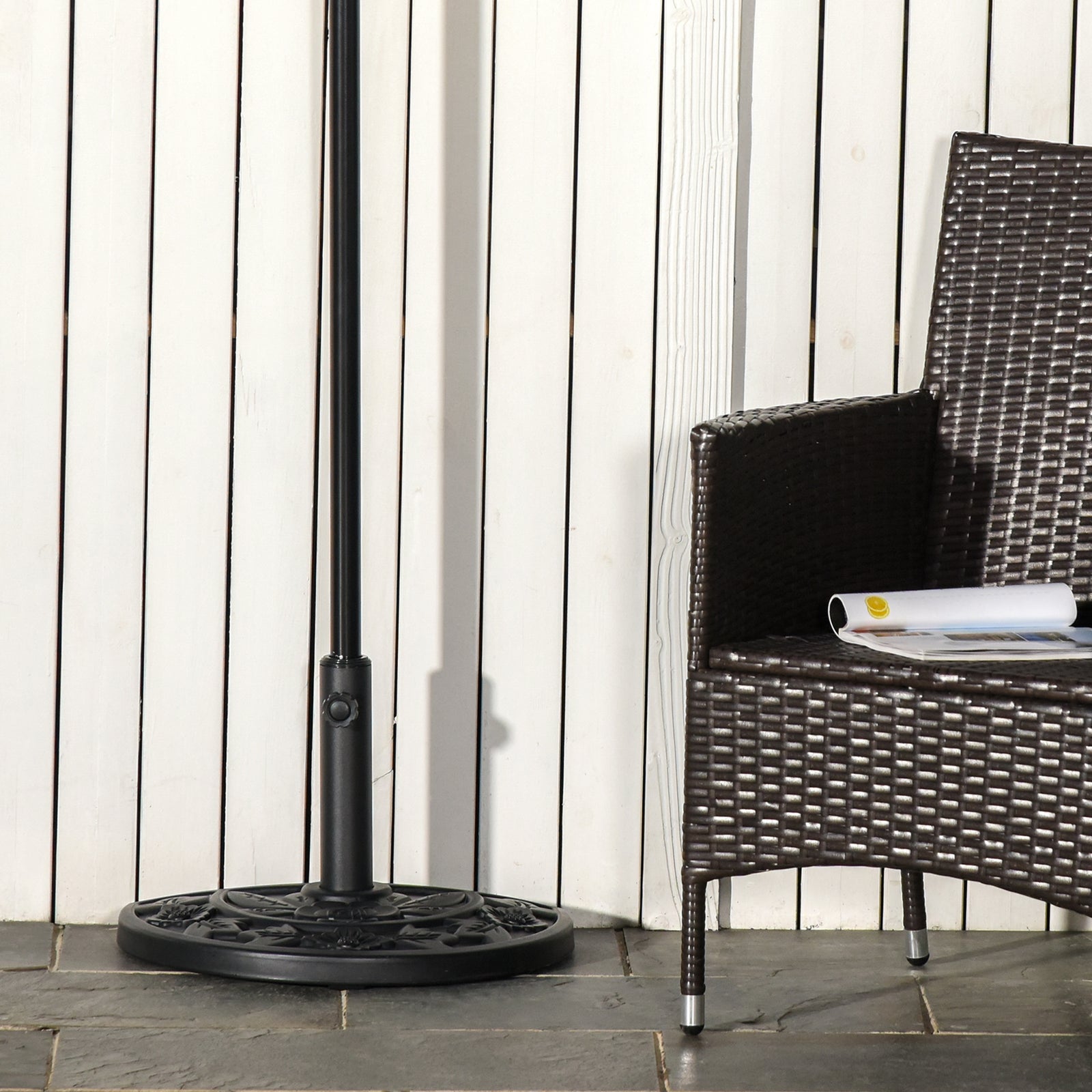 9kg Half Round Parasol Base, Black