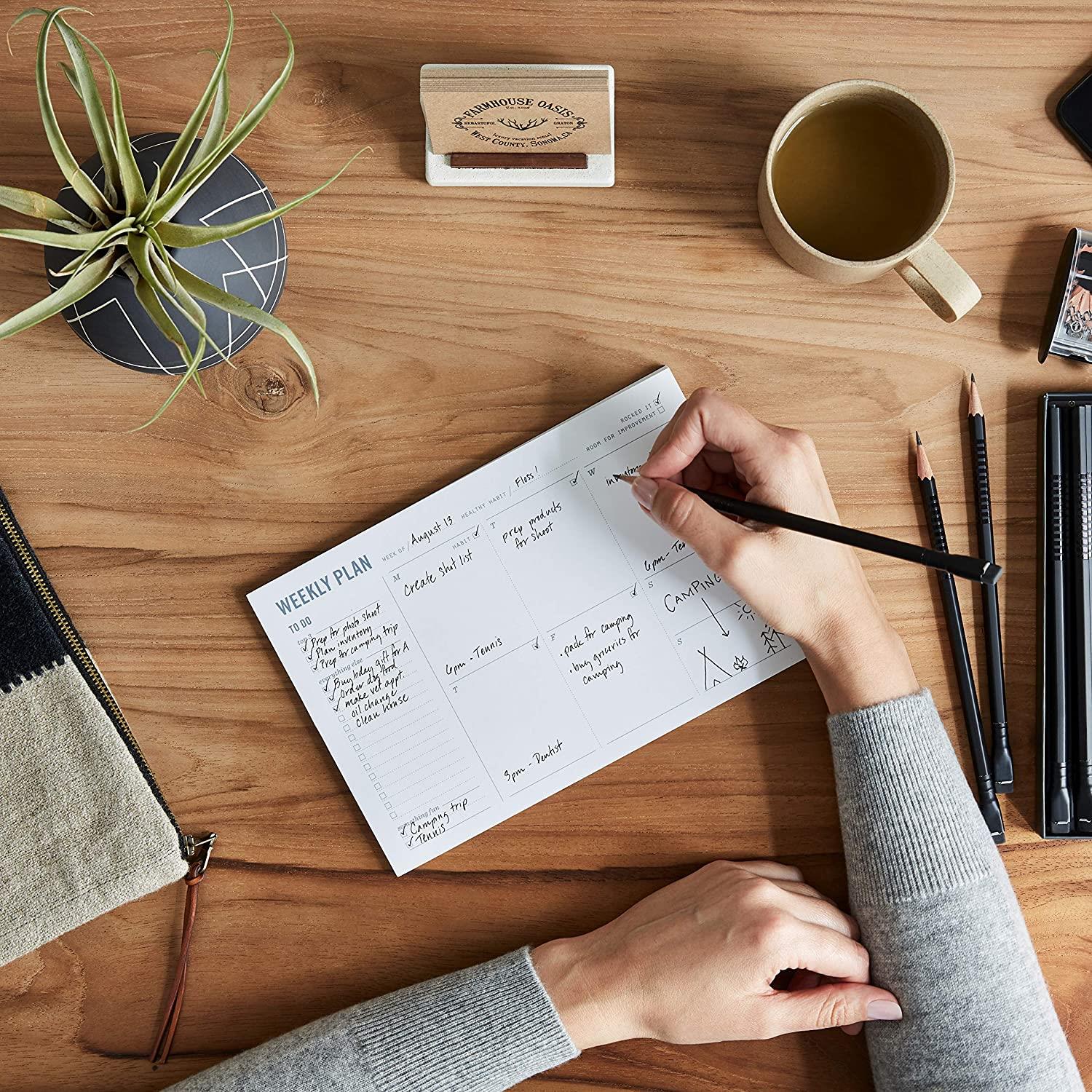 Weekly Or Monthly Check List Pad For Tasks, Goals, Notes, Meals & Reminders