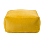 Velvet Pouffe Bean Cube | 60cm x 60cm | Yellow