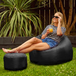 Classic Indoor Outdoor Bean Bag & Pouffe Chair | Black