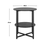 Small Round Coffee Table With 2 Tier | Black