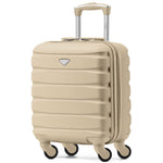 45x36x20cm Lightweight Underseat Cabin Carry On Suitcase - 100+ Airline Approved - Hard Shell Luggage - 4 Wheels | 45 x 36 x 20cm | Champagne