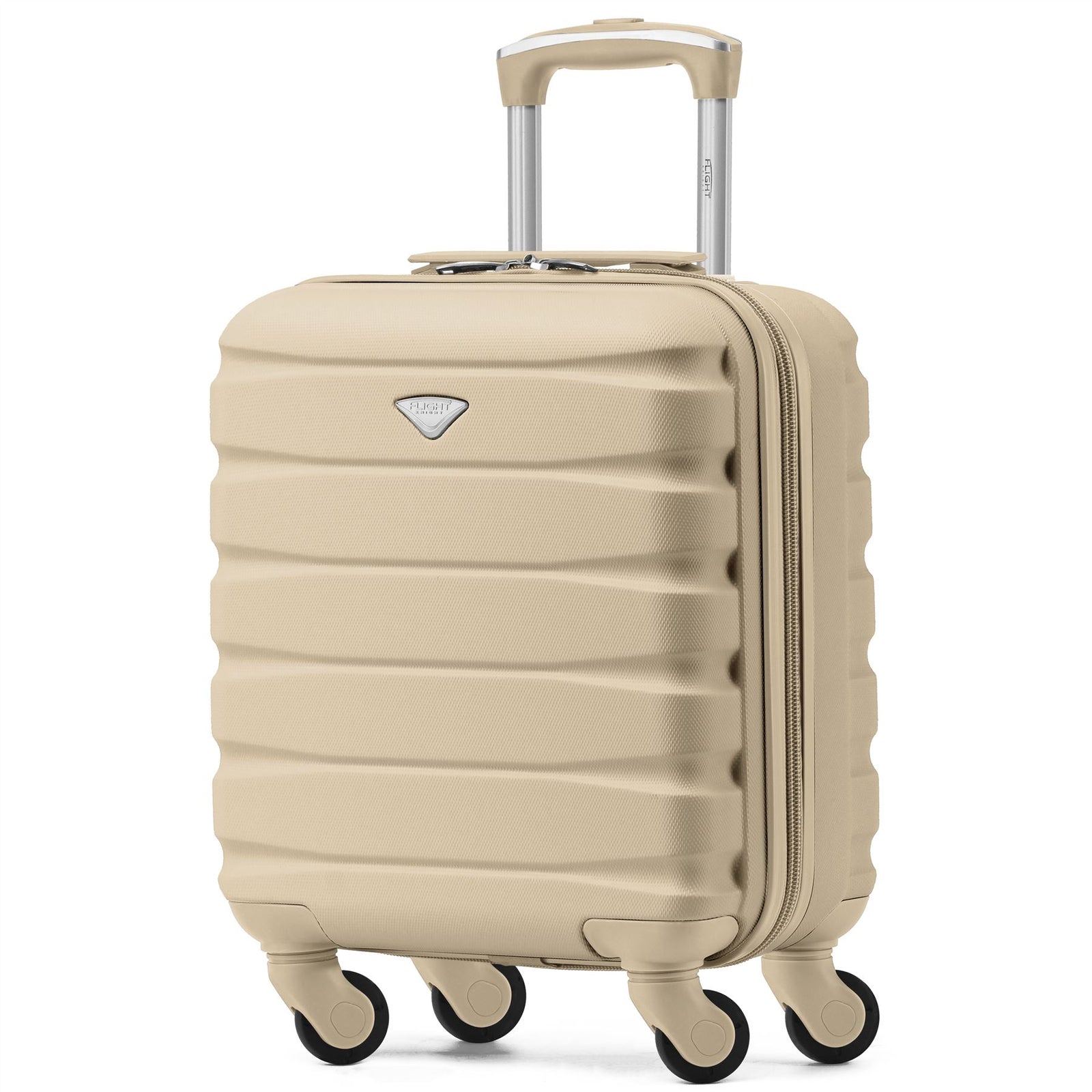 45x36x20cm Lightweight Underseat Cabin Carry On Suitcase - 100+ Airline Approved - Hard Shell Luggage - 4 Wheels | 45 x 36 x 20cm | Champagne