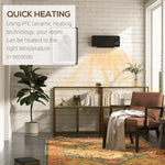 2000w Wall Mounted Ceramic Heater With Remote Control | One Size | Black