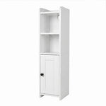 Bathroom Cabinet Slim Corner Storage Adjustable Shelves Pb Mdf | White