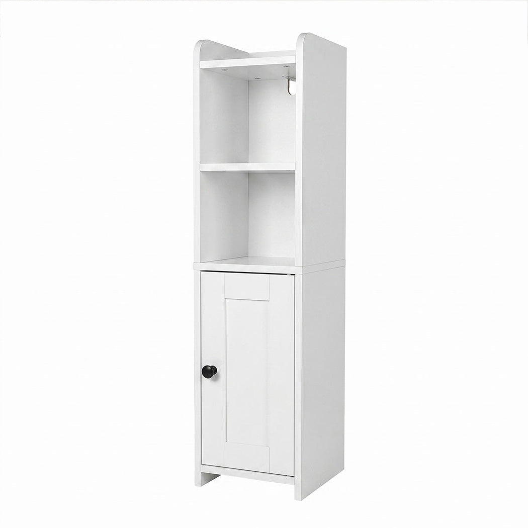 Bathroom Cabinet Slim Corner Storage Adjustable Shelves Pb Mdf | White