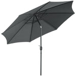 3m Patio Umbrella With Tilt And Crank | Dark Gray