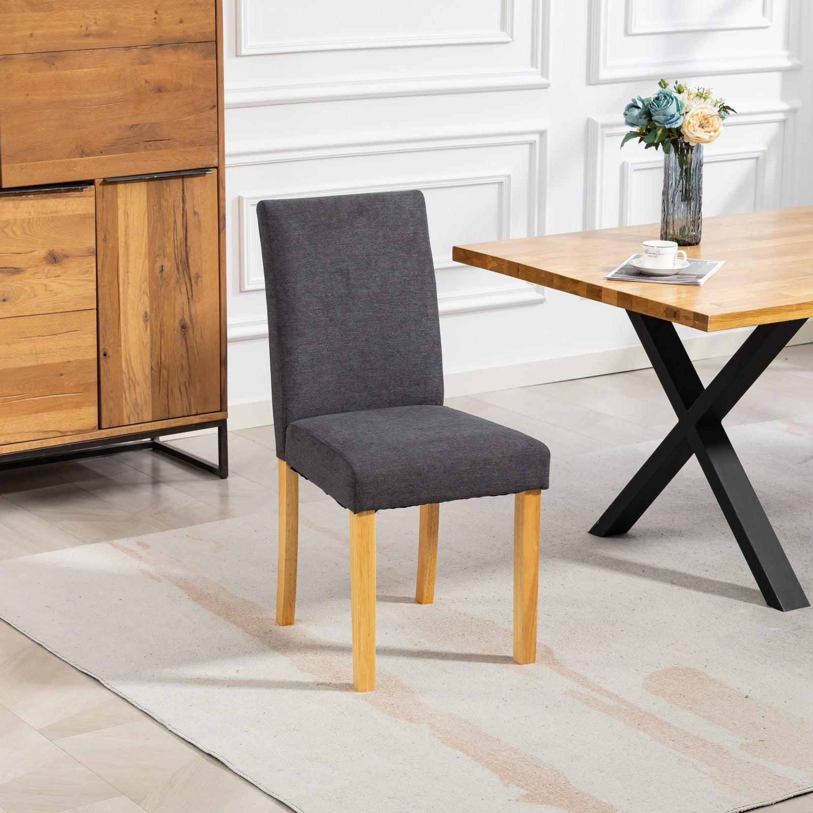 Almont Fabric Dining Chairs - Set Of 2 | Charcoal