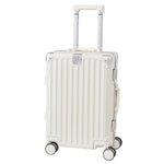 20 Inch Suitcase With Combination Lock And Usb Charging Port | White