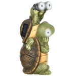 2 Tortoises Garden Statue With Solar Light, Outdoor Decor