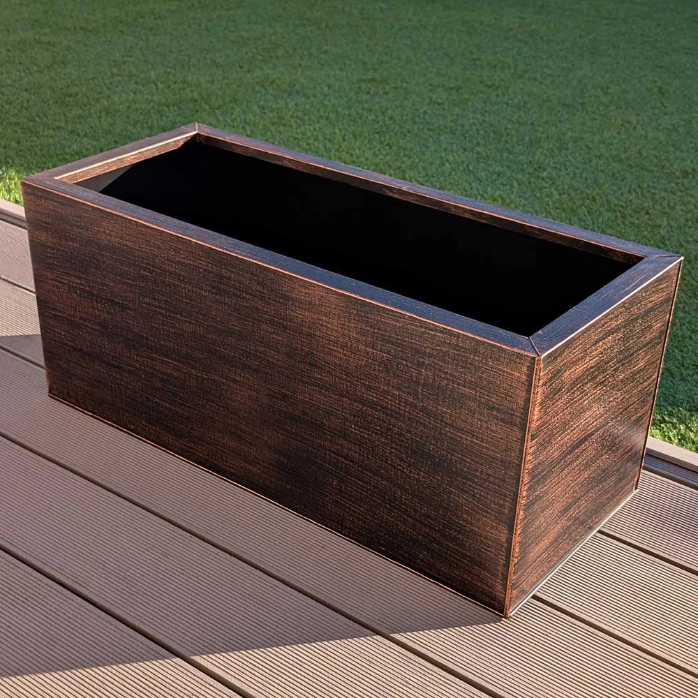 Zinc Galvanised Trough Planter | 75cm x 32cm x 32cm | Antique Copper