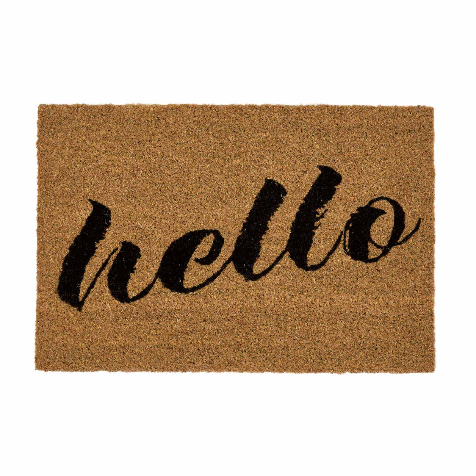 HOMESCAPES "hello" Coir Doormat 60 X 40 Cm
