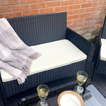 Stylish Amazon 4 Piece Garden Rattan Furniture Set For Indoor And Outdoor | Black