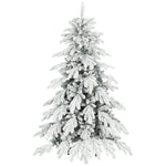 Christmas Tree With Flocked Realistic Tips, Hinged Xmas Tree | 5ft | Green