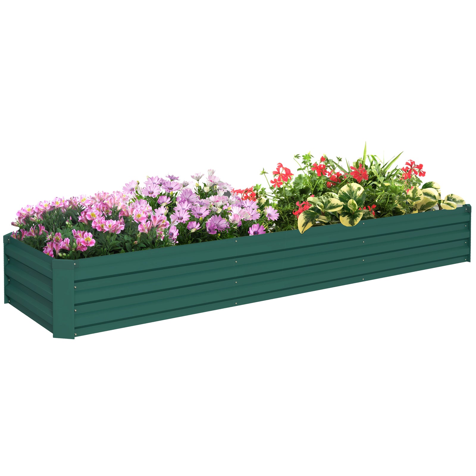 Galvanised Raised Bed For Garden, Outdoor Elevated Planter Box | Green