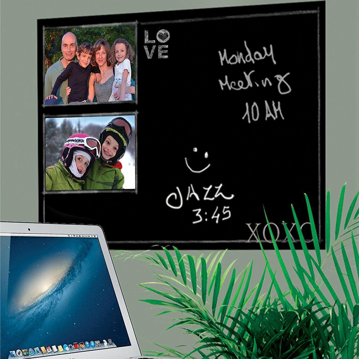 Peel And Stick Memo Black Chalkboard Paper Vinyl, 12" X 18"