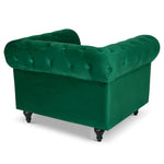 Button Tufted Velvet Living Room Armchair | Green