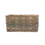 Wicker Unlined Grey Scandi Storage Basket | Medium