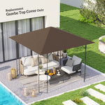 3x3m Gazebo Canopy Replacement Cover With Drain Holes Upf30+ | Brown