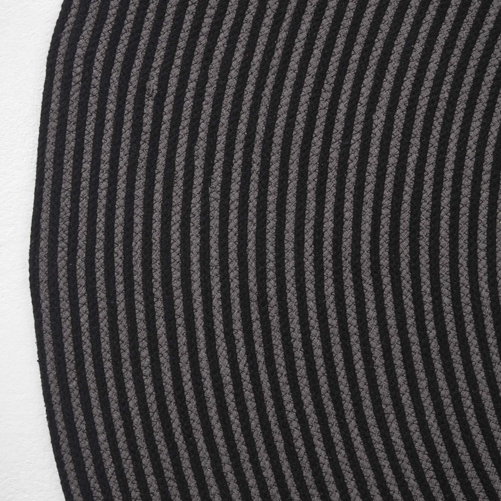 Handmade Woven Spiral Braided Rug | 200cm | Black & Grey