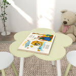 Kids Table And Chair Set, Flower Design, For Ages 2-5 Years - Green