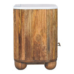 Beaumont Marble Bedside, 1 Drawer, 1 Open Shelf, White and Brown | 9 | Brown