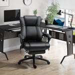 Pu Leather Office Chair W/ Foot Rest | Black