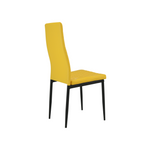 San Diego Marble Top Dining Table With Emily Leather Chairs | Mustard