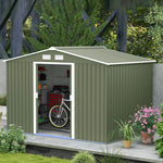 Garden Shed Storage Unit With Locking Door Floor Foundation | Medium | Light Green