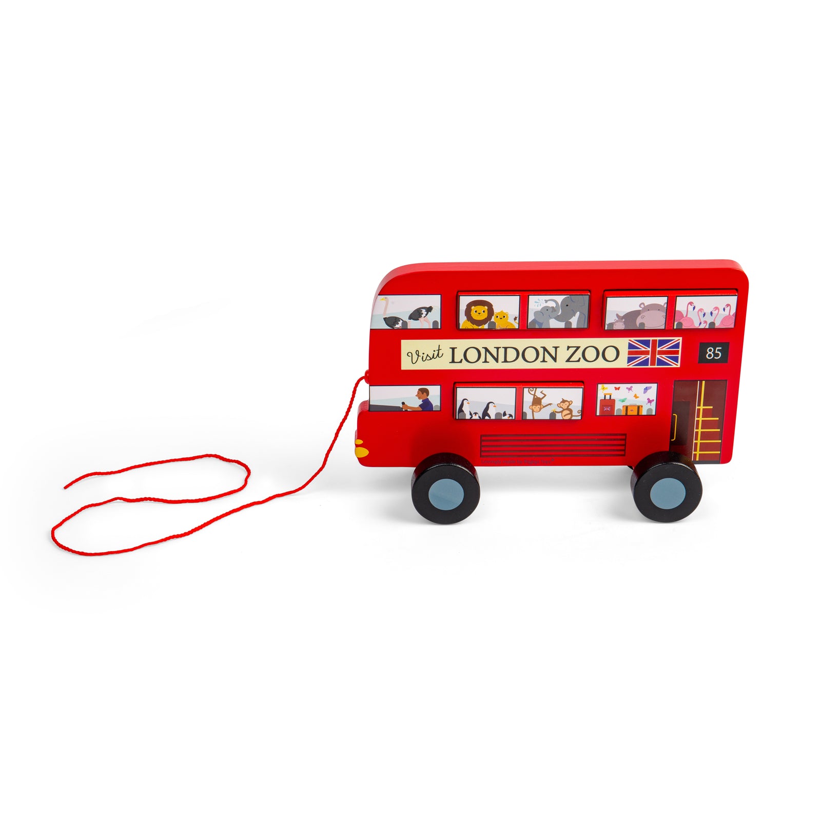 Wooden London Bus Pull Along Toy