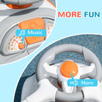 3 In 1 Ride On Push Car, Cartoon Robot Foot To Floor Slider | White