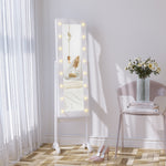 Free Standing Led Mirrored Jewelry Cabinet Armoire