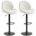 Modern Bar Stools Set Of 2, Swivel Counter Height Barstools | Cream