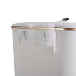 Kitchen Bathroom Hanging Waste Bin With Lid | Large | Pearl White