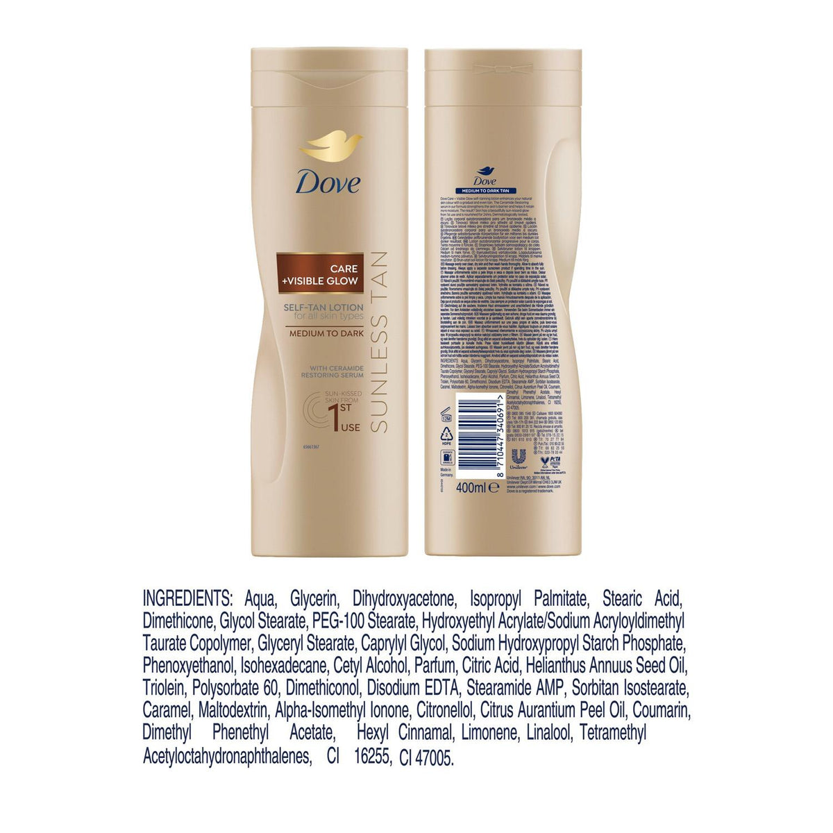 Visible Glow Nourishing Self-tan Lotion, Medium To Dark Skin, 400ml | Set of 1