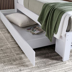 Fabio Wooden Storage Bed With 1 Drawer | Double | White