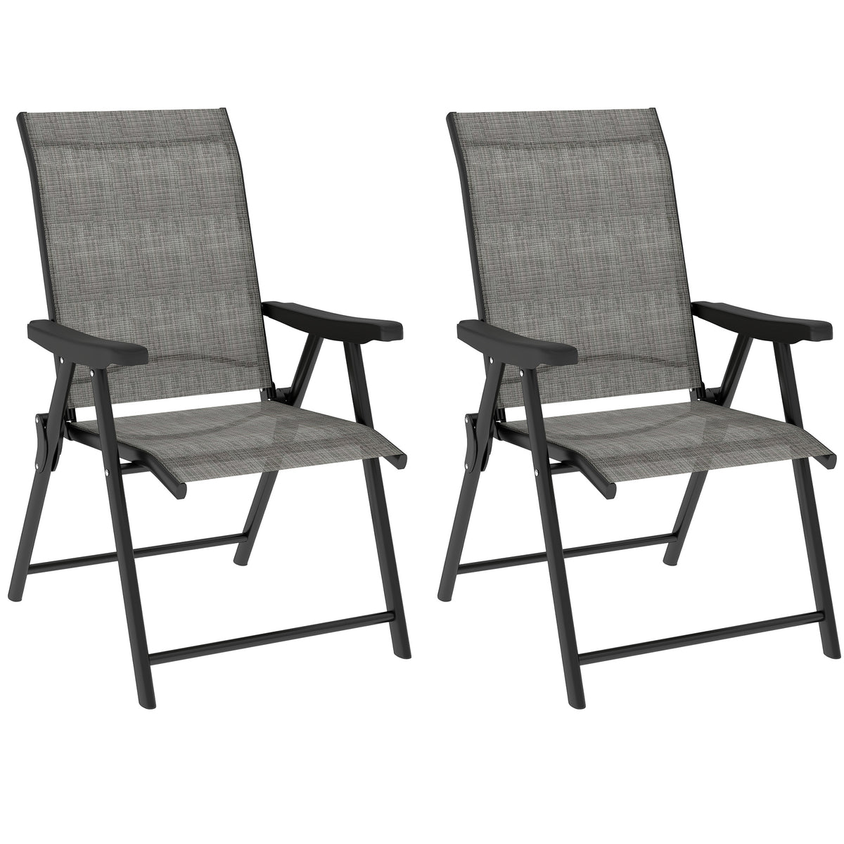 Folding Chair W/ Breathable Mesh Fabric Seat | Set of 2