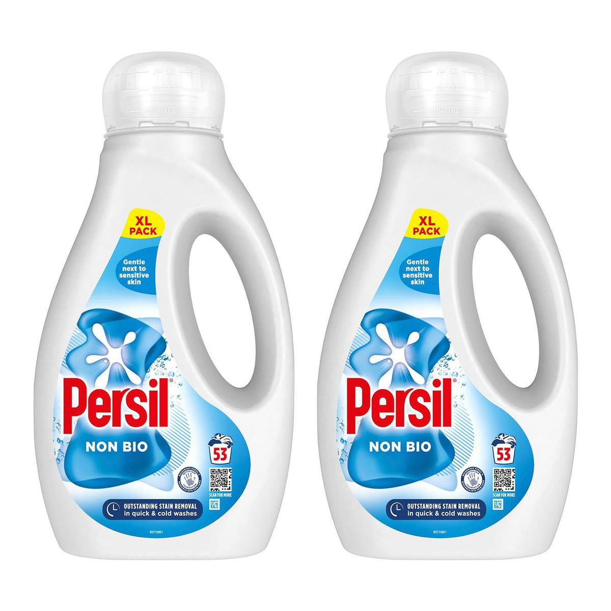 53w Non Bio Liquid Detergent For Sensitive Skin 1.54l | Set of 2