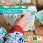 Compostable Resealable Zip Lock Bags Large  2.5 Litre | Set of 2 | White