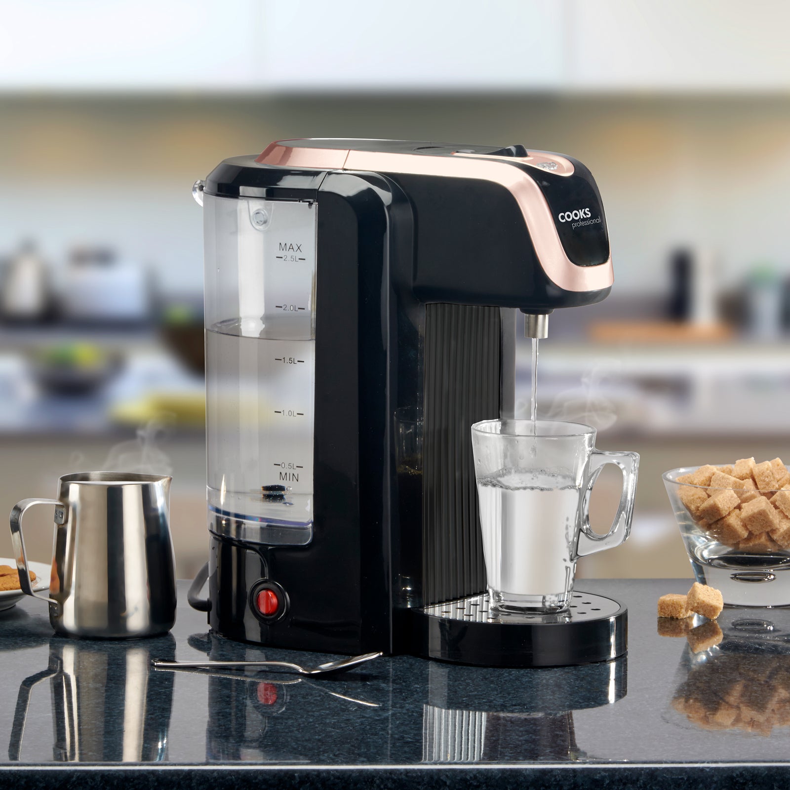 Digital Hot Water Dispenser Instant Kettle Fast Boil Energy Saving 2600w 2.5l  Black  Rose Gold
