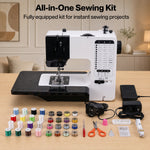 Mini Sewing Machine Portable Electric Household Diy Sewing Kit Pedal | White