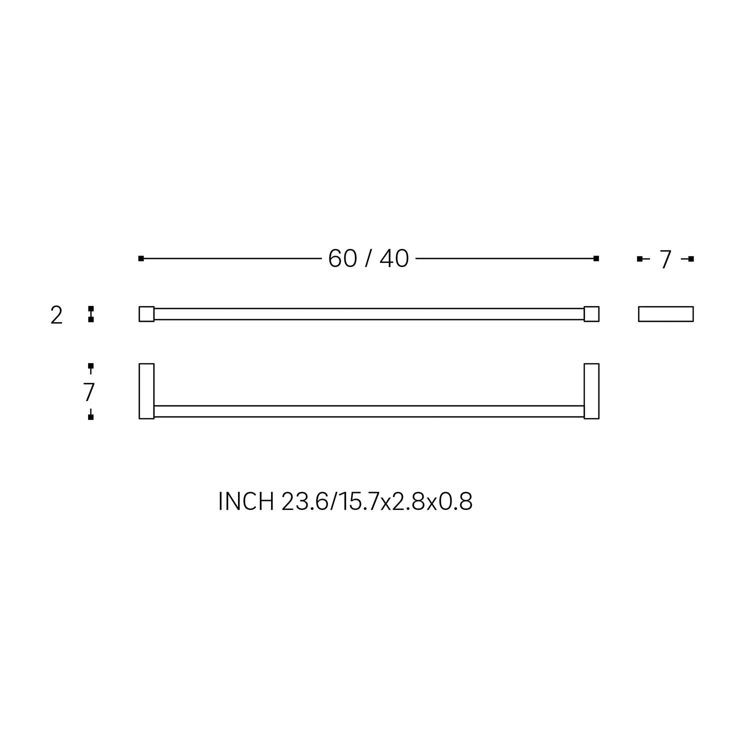 Grab Rail 45cm, Straight, Silver, Up To 150kg, Architect Collection