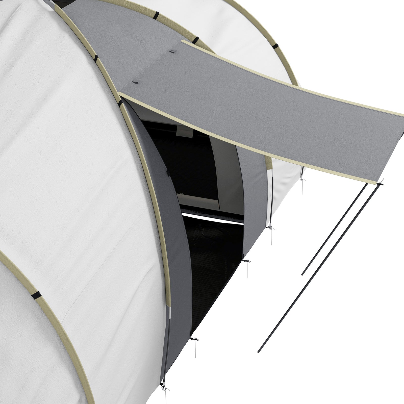 4-6 Man Tunnel Tent, Camping Tent W/ Bedroom, Living Area | Multi Colour