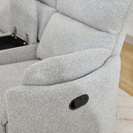 Powell 2 Seat Rocker Recliner Sofa With Centre Console | Light Grey